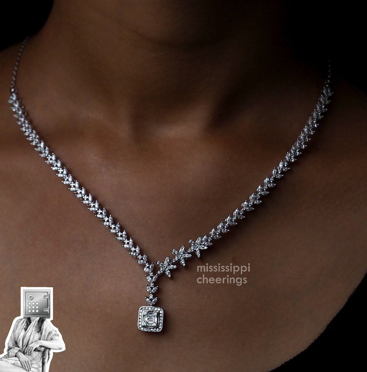 Marina Solitaires a set of Solitaire Necklace Drops Mississippi Earrings